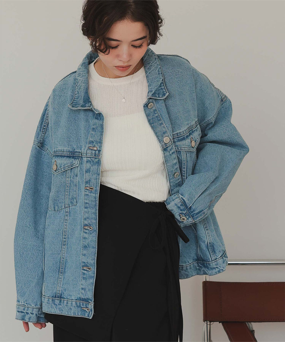 titivate「クルーネックランダムリブシアーニット」|ニット・セーター|