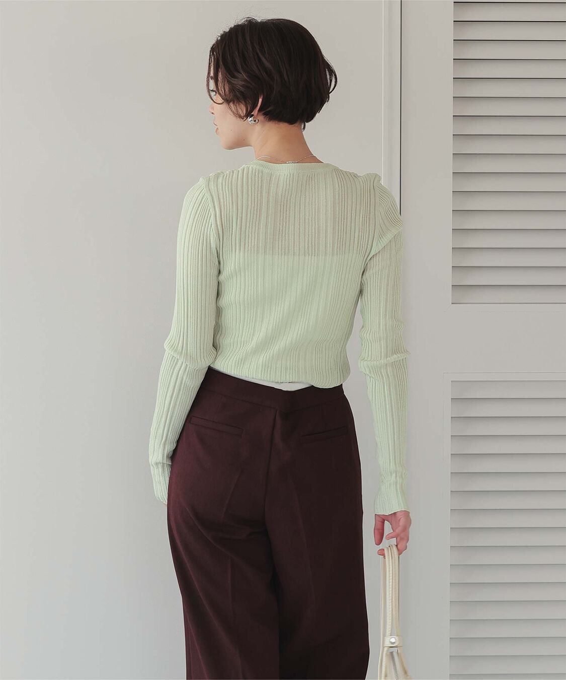 titivate「クルーネックランダムリブシアーニット」|ニット・セーター|