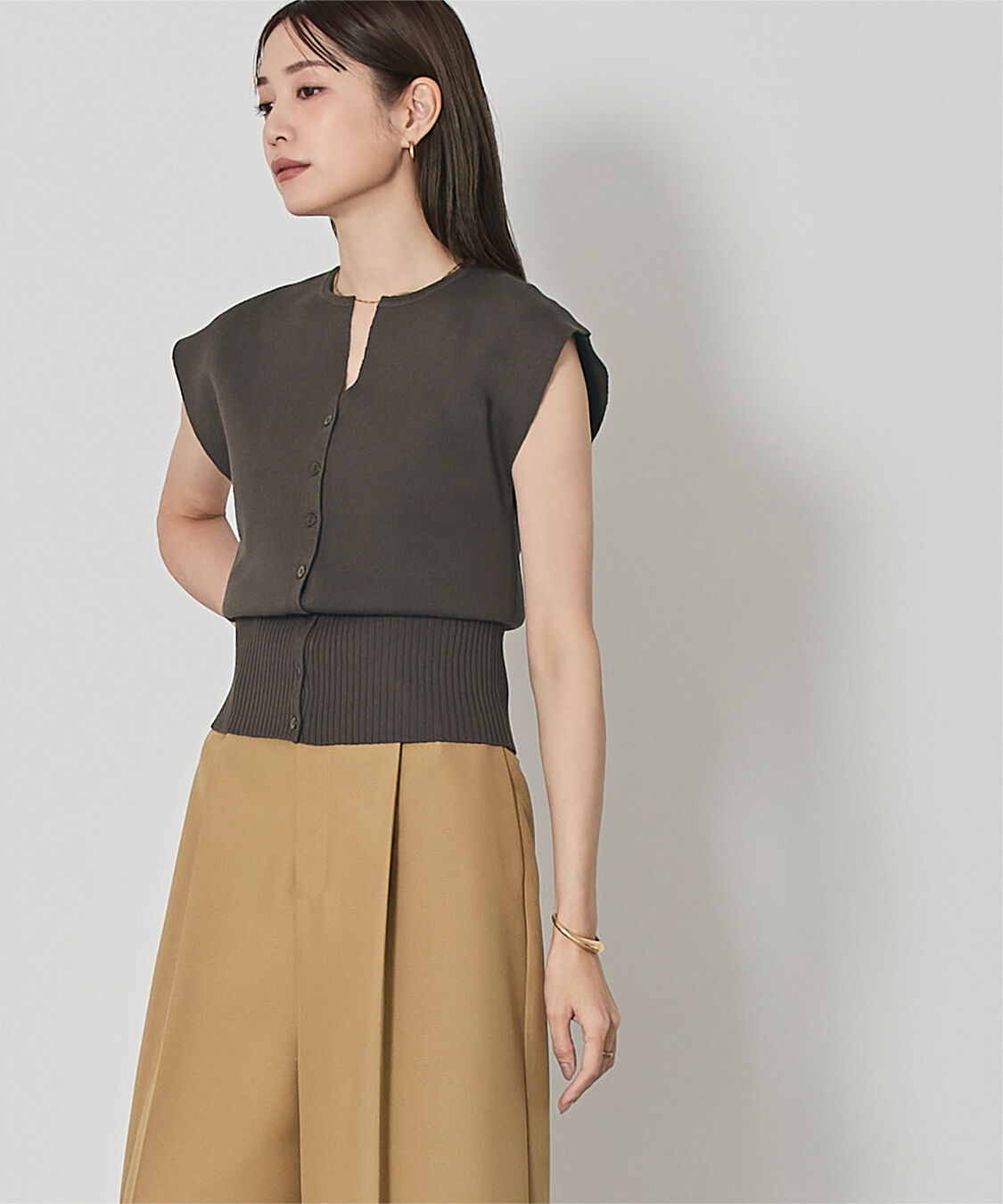 ur's「ウエストシェイプキーネックニット」|ニット・セーター|