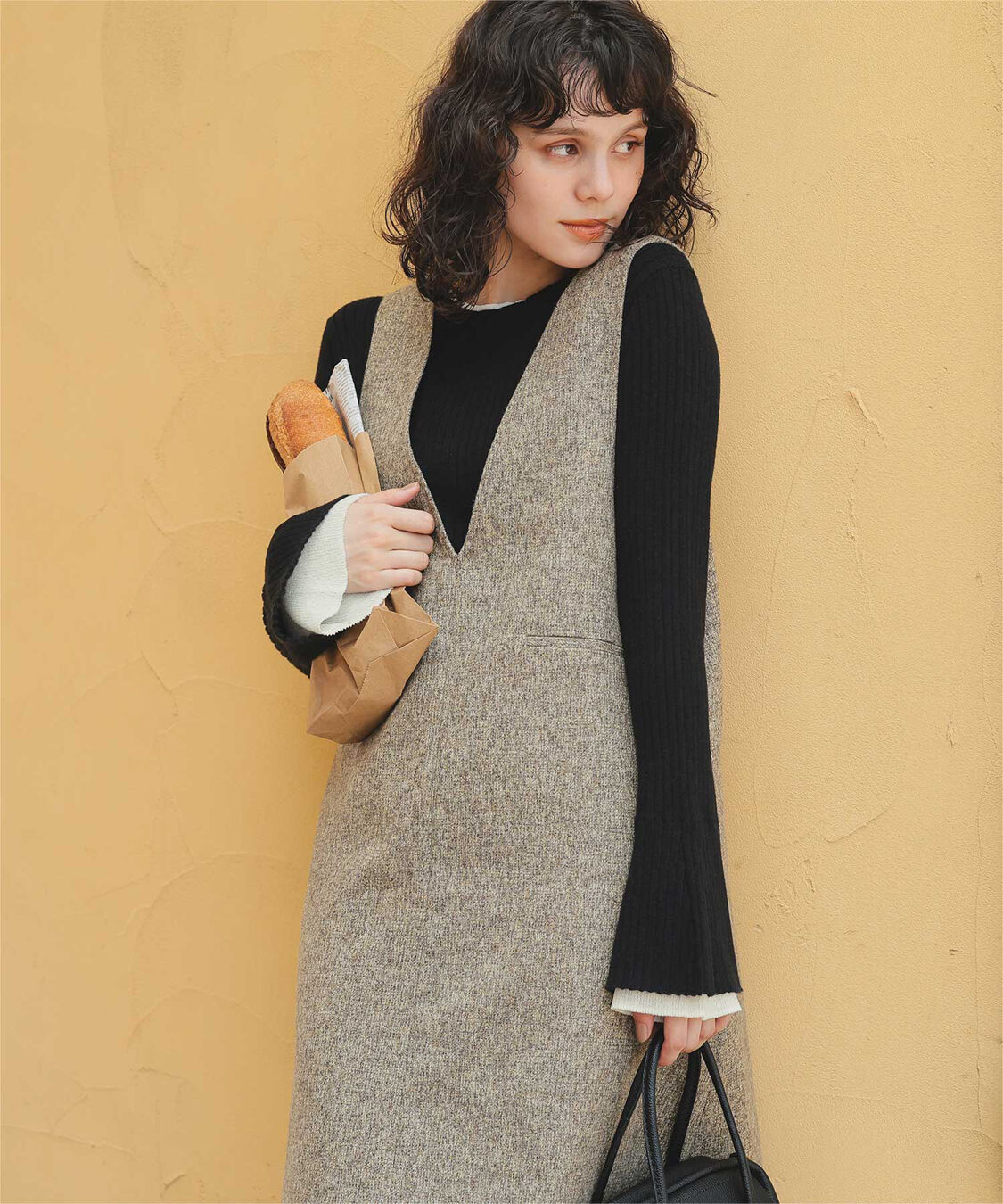 titivate「配色シアードッキングフレアスリーブリブニット」|ニット・セーター|