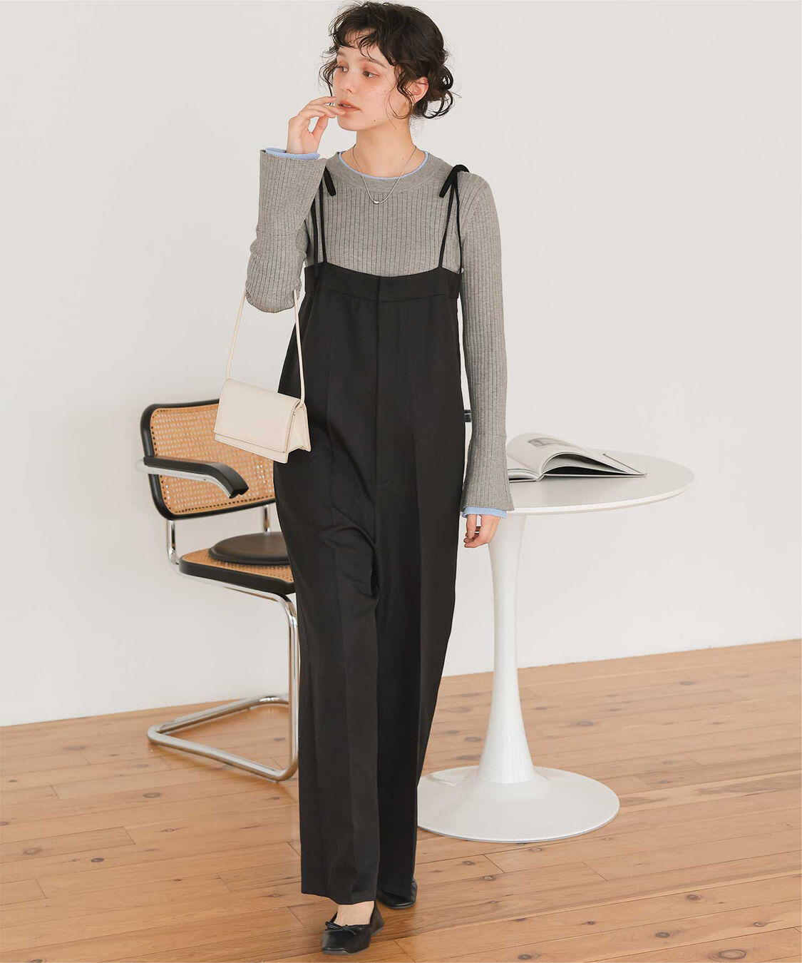 titivate「配色シアードッキングフレアスリーブリブニット」|ニット・セーター|