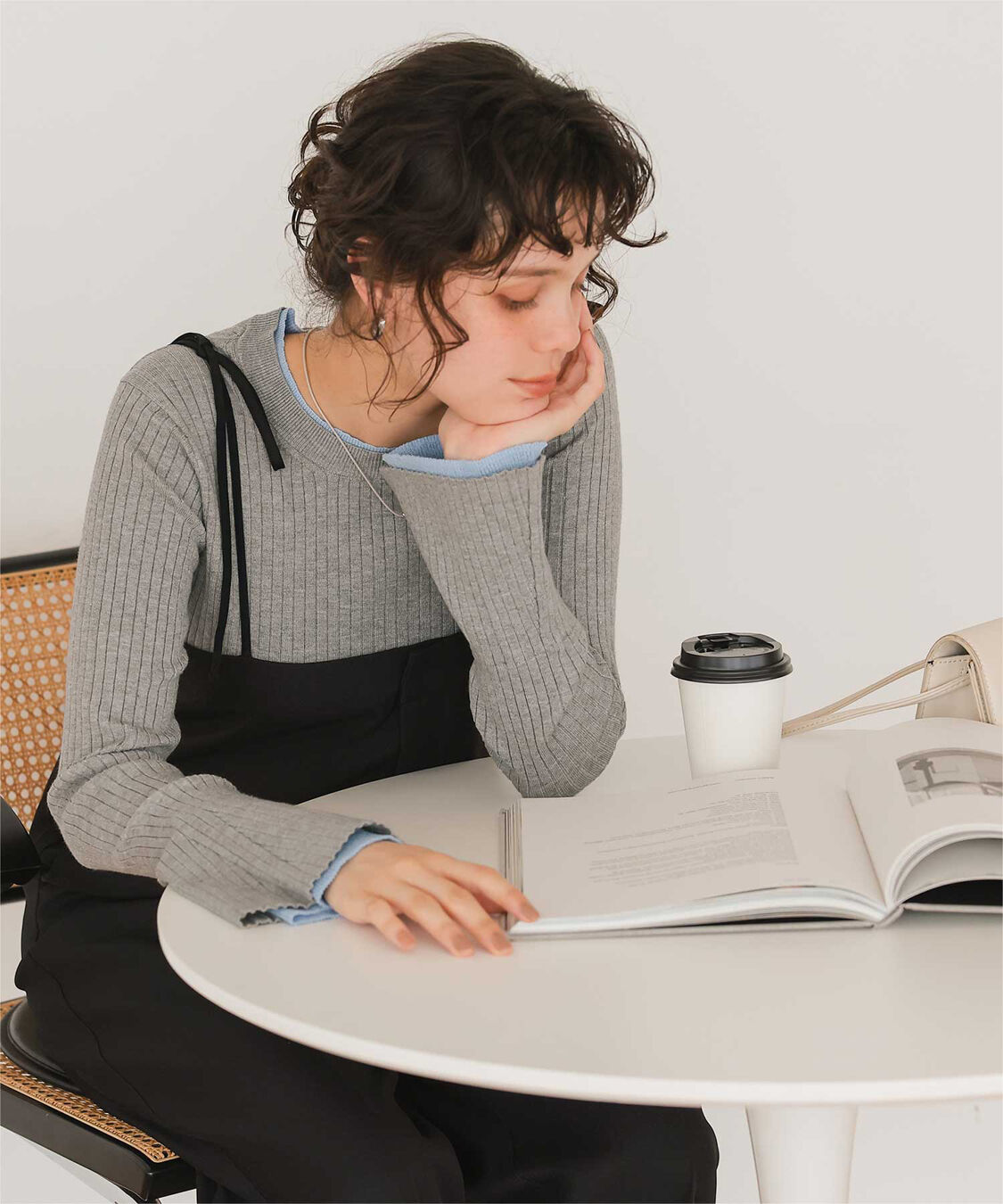 titivate「配色シアードッキングフレアスリーブリブニット」|ニット・セーター|