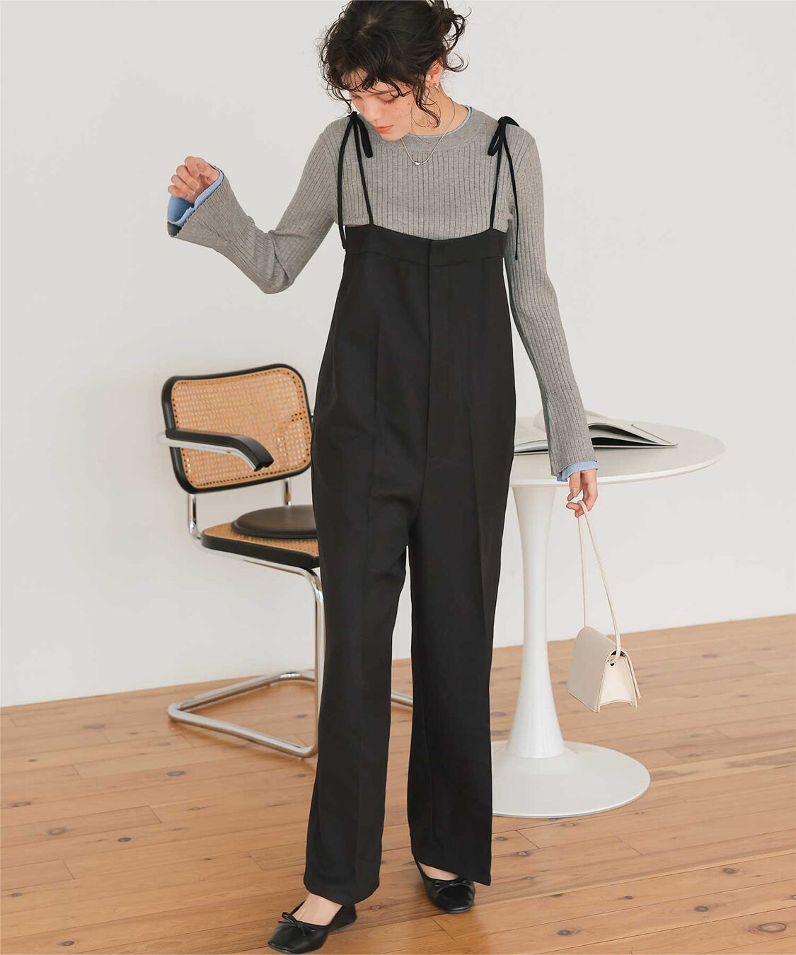 titivate「配色シアードッキングフレアスリーブリブニット」|ニット・セーター|