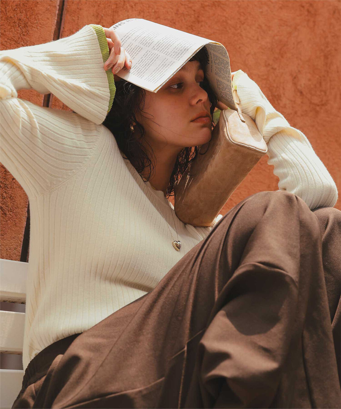 titivate「配色シアードッキングフレアスリーブリブニット」|ニット・セーター|