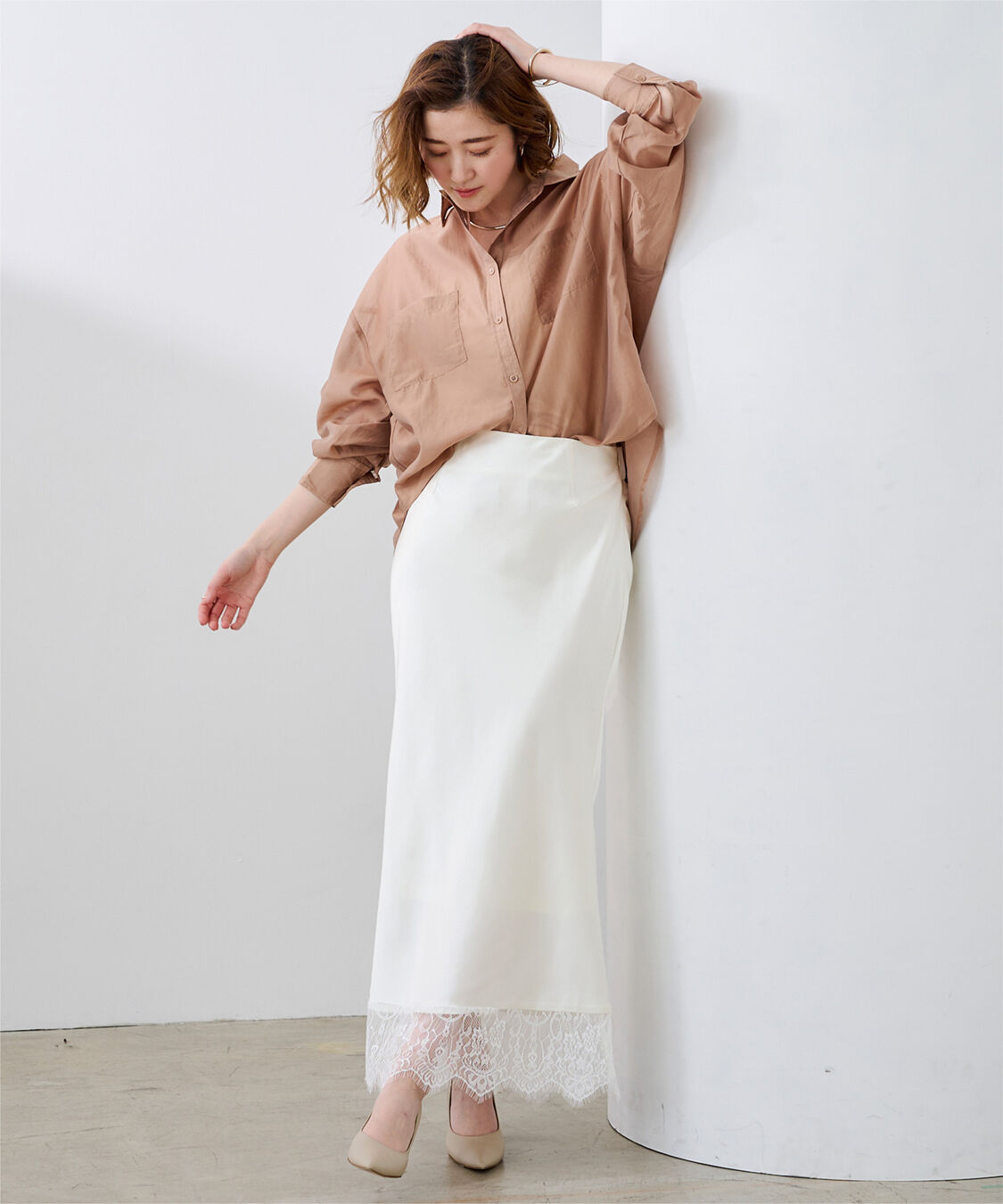 ur's「レースサテンマーメイドスカート」|スカート|