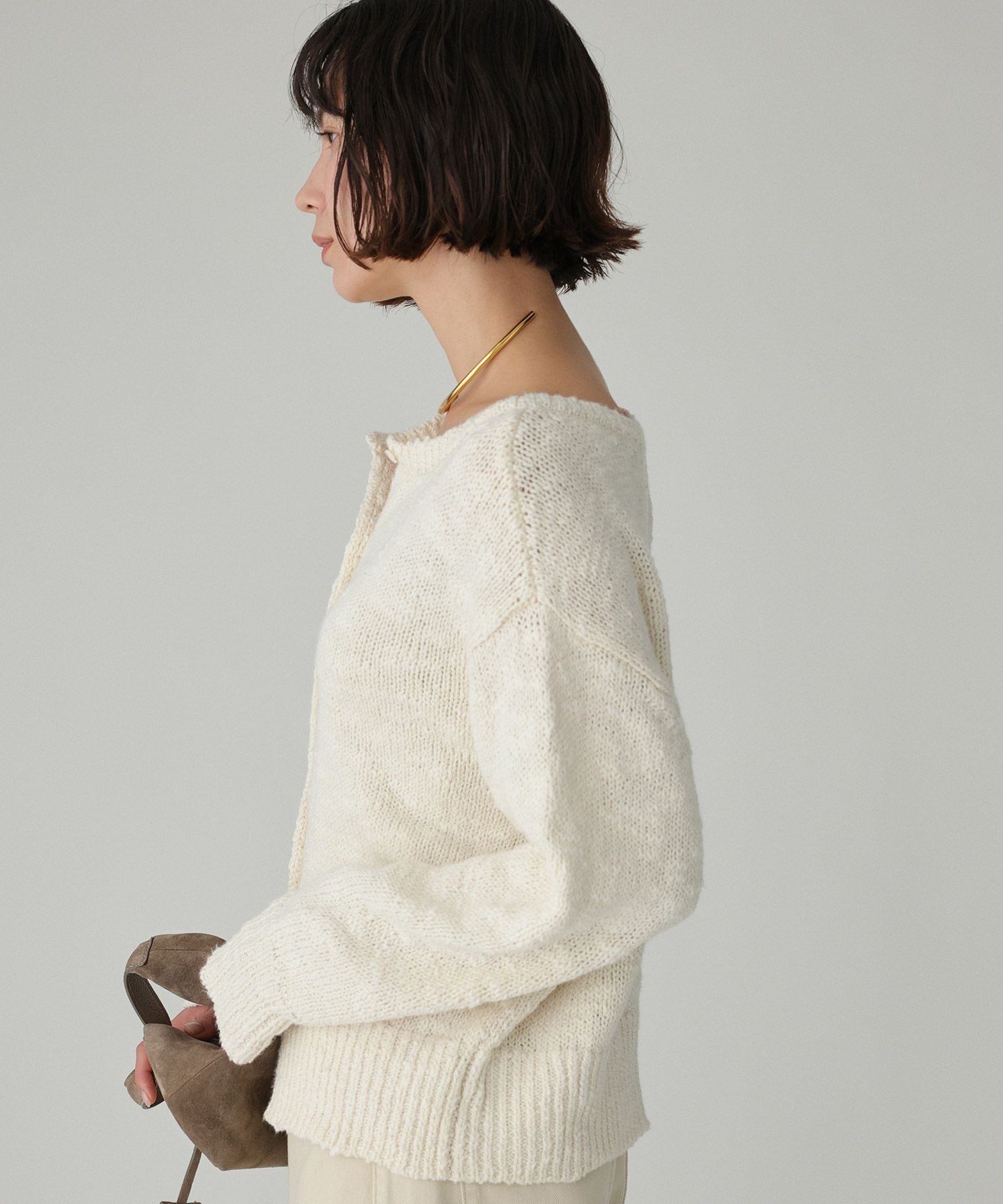 BABYLONE「コットンローゲージプルオーバー」|ニット・セーター|