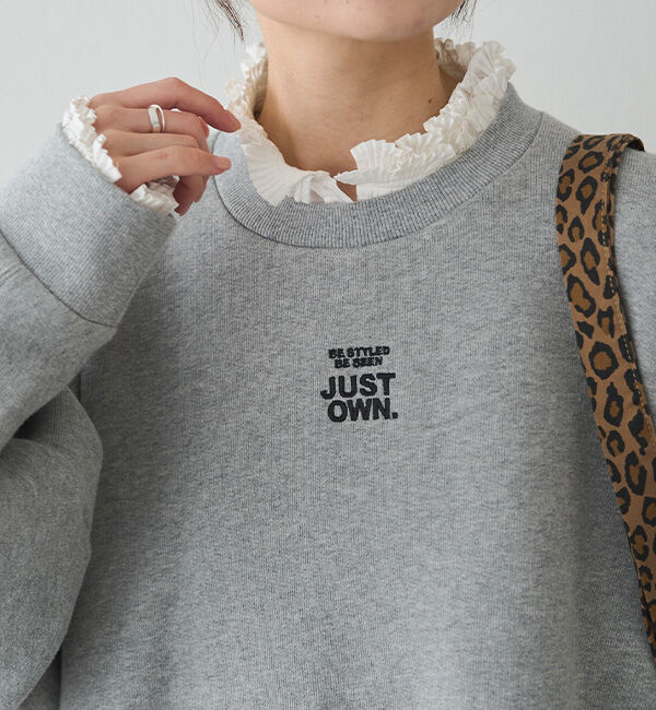  「裏ボアロゴ刺繍スウェット」|プルオーバー|