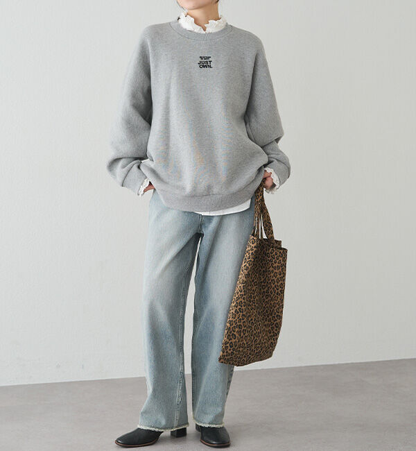  「裏ボアロゴ刺繍スウェット」|プルオーバー|