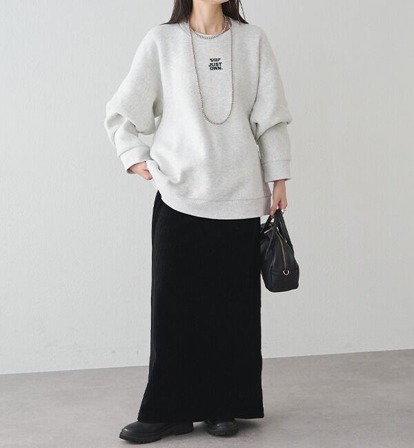  「裏ボアロゴ刺繍スウェット」|プルオーバー|
