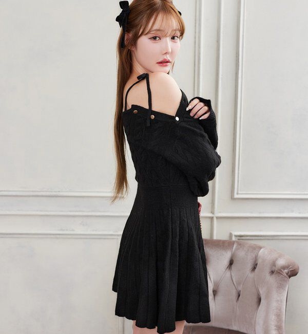  「ケーブルニットミニワンピ」|ワンピース|