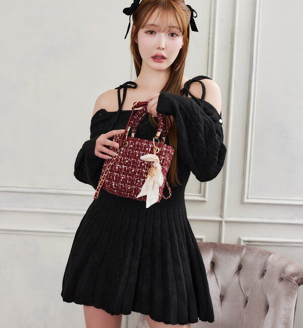  「ケーブルニットミニワンピ」|ワンピース|