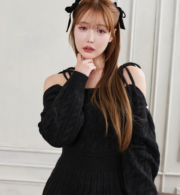  「ケーブルニットミニワンピ」|ワンピース|