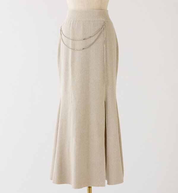  「スリット入りニットスカート」|スカート|