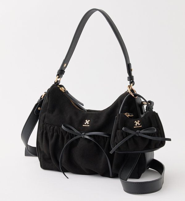  「ミニバッグチャーム付きドロストリボンバッグ」|ショルダー・メッセンジャー|