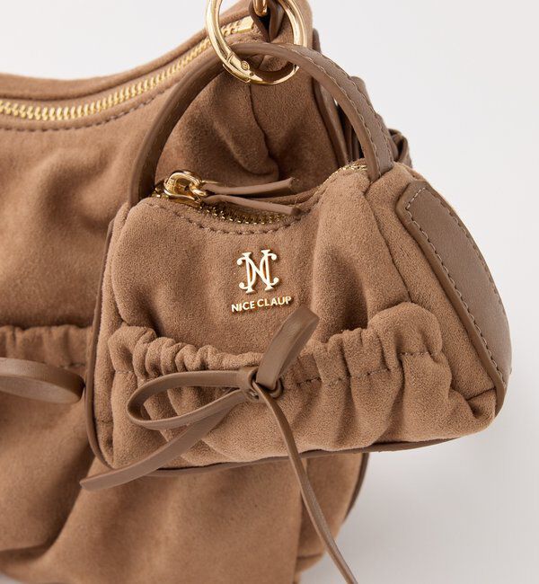  「ミニバッグチャーム付きドロストリボンバッグ」|ショルダー・メッセンジャー|