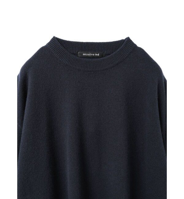 mizuiro ind「mizuiro ind クルーネックワイドチュニック」|ニット・セーター|