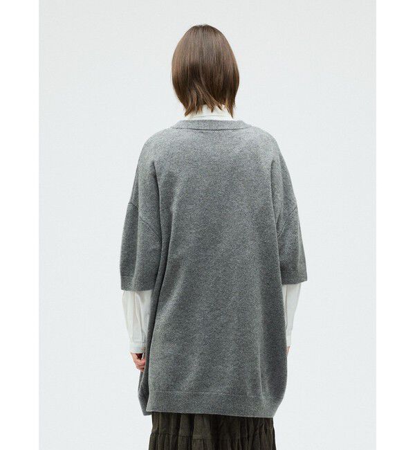 mizuiro ind「mizuiro ind クルーネックワイドチュニック」|ニット・セーター|