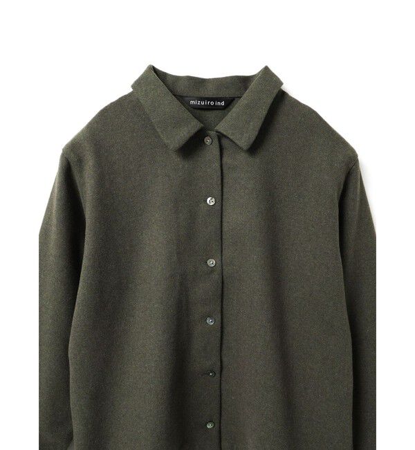 mizuiro ind「mizuiro ind ウールブレンドベーシックシャツ」|シャツ・ブラウス|