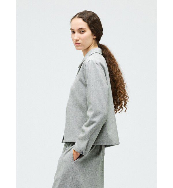 mizuiro ind「mizuiro ind ウールブレンドベーシックシャツ」|シャツ・ブラウス|