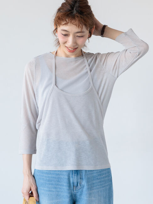 Lugnoncure「シアースラブレイヤードセットトップス」|Tシャツ・カットソー|グレー
