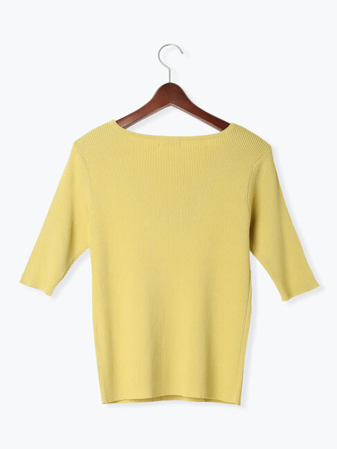 Te chichi TERRASSE「ボートネックハーフスリーブリブニット」|ニット・セーター|