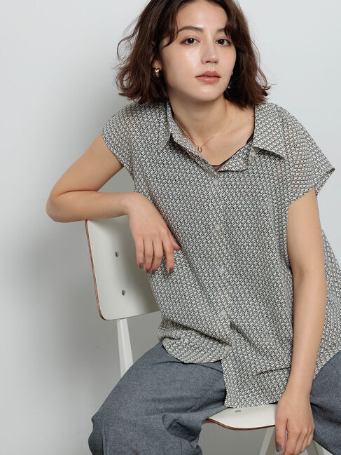 Te chichi「シアサッカージオメ柄シャツブラウス」|シャツ・ブラウス|