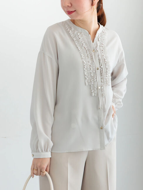 Te chichi「フロントフリルキーネックブラウス」|シャツ・ブラウス|