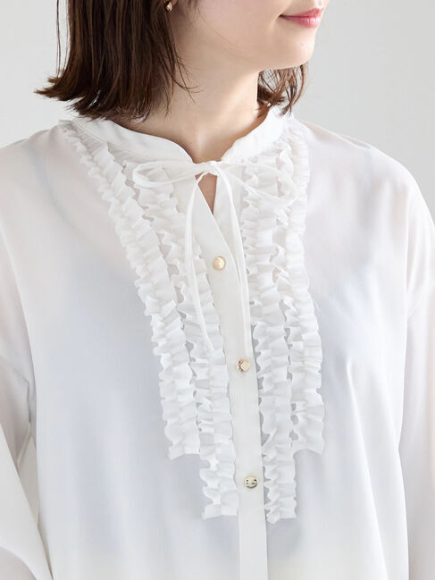 Te chichi「フロントフリルキーネックブラウス」|シャツ・ブラウス|