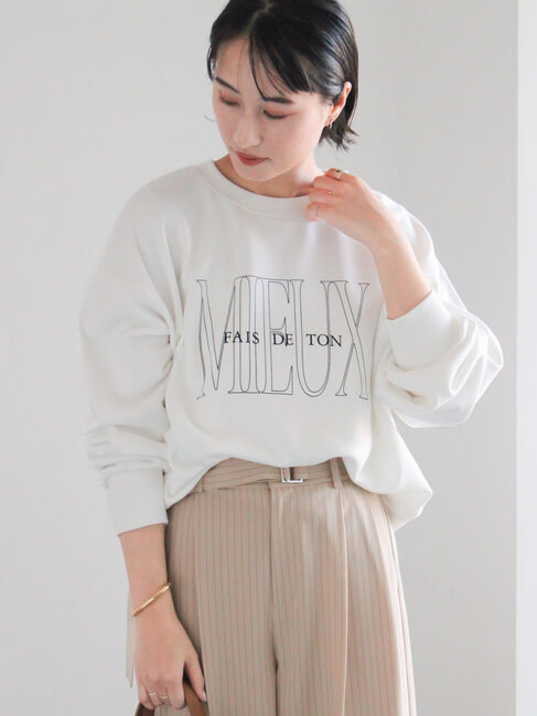 Te chichi「裏毛ロゴプリントスウェット」|Tシャツ・カットソー|オフホワイト