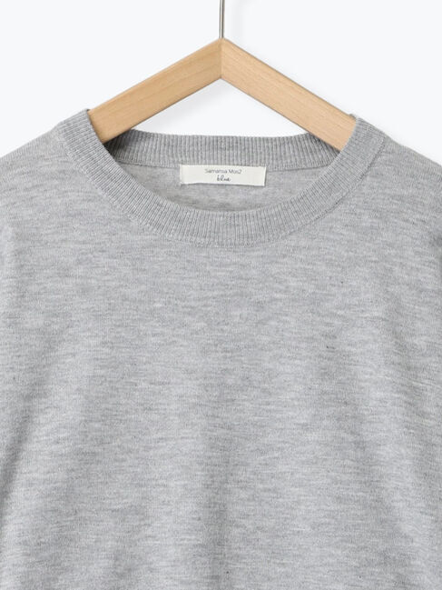 Samansa Mos2 blue「◎袖ロゴニットプルオーバー」|ニット・セーター|