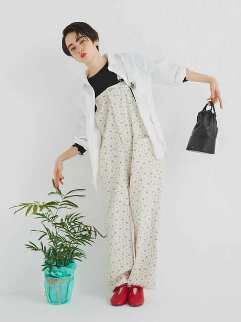 Samansa Mos2「デニム/花柄アソートサロペットパンツ」|その他|