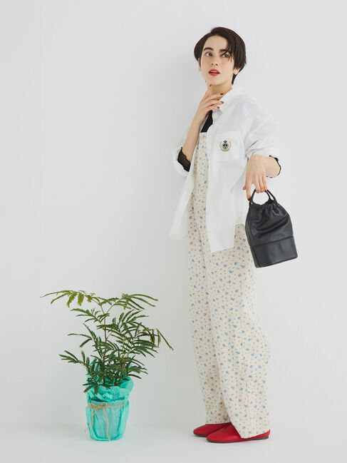 Samansa Mos2「デニム/花柄アソートサロペットパンツ」|その他|