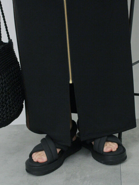 Samansa Mos2 blue「サイドラメラインスカート」|スカート|