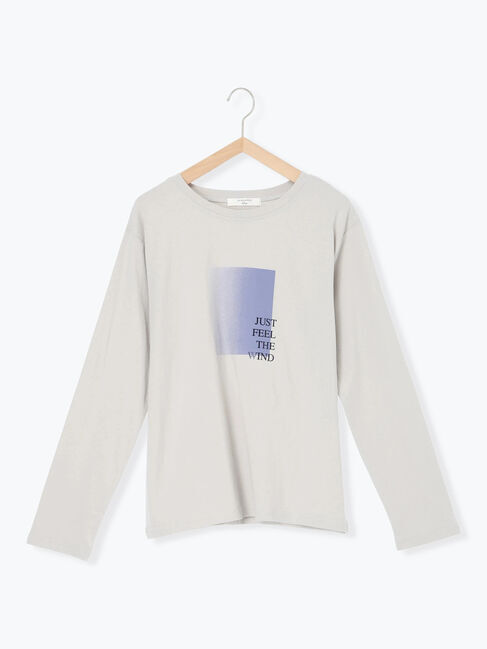 Samansa Mos2 blue「スクエアプリントプルオーバー」|Tシャツ・カットソー|