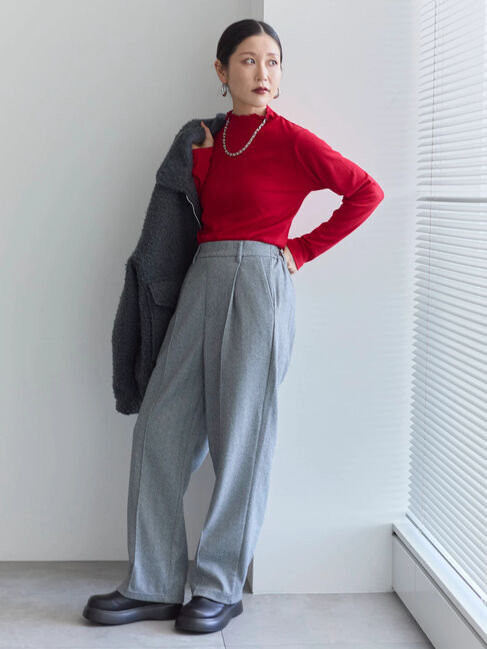 Samansa Mos2 blue「ヘリンボーンストレートパンツ」|その他|