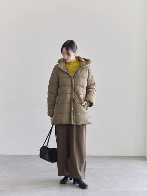 Samansa Mos2 blue「【吸湿発熱】リブフリル衿PO」|Tシャツ・カットソー|