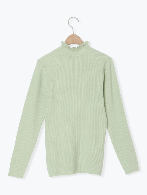 Samansa Mos2「【マシンウォッシャブル】もちもちリブフリルタートルネックニット」|ニット・セーター|