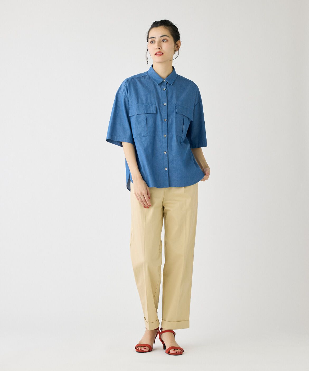 I.T.'S international「ライトデニムワークポケットシャツ」|シャツ・ブラウス|