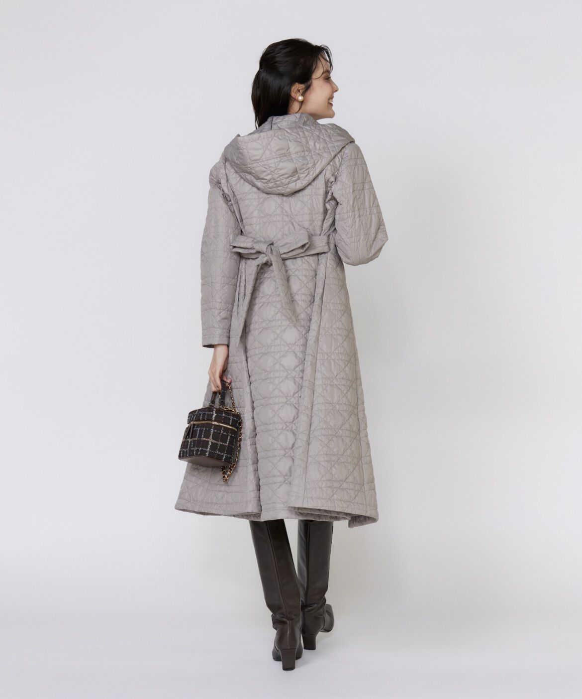 Maglie le cassetto「《ﾌﾗﾝﾄﾞﾙ45周年限定ｺﾚｸｼｮﾝ》幾何学ｷﾙﾃｨﾝｸﾞﾌｰﾃﾞ  」|ステンカラーコート|