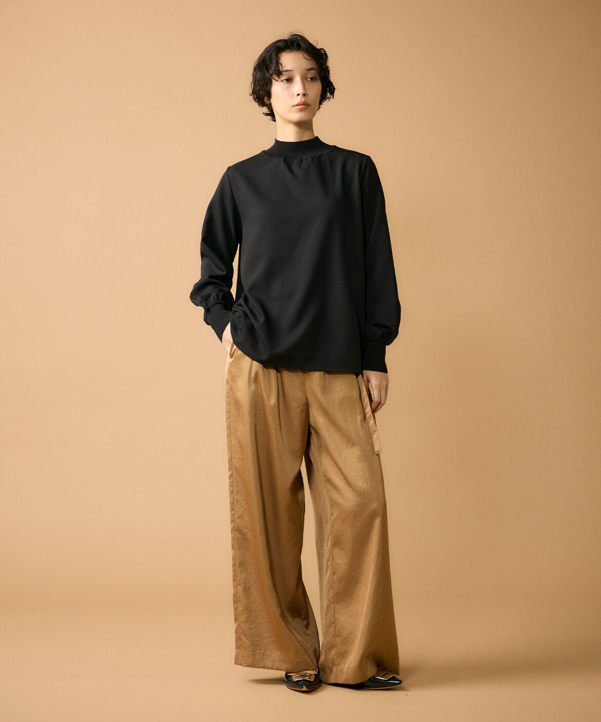 Le Souk「《大きいサイズ》リブボトルネックプルオーバー」|Tシャツ・カットソー|