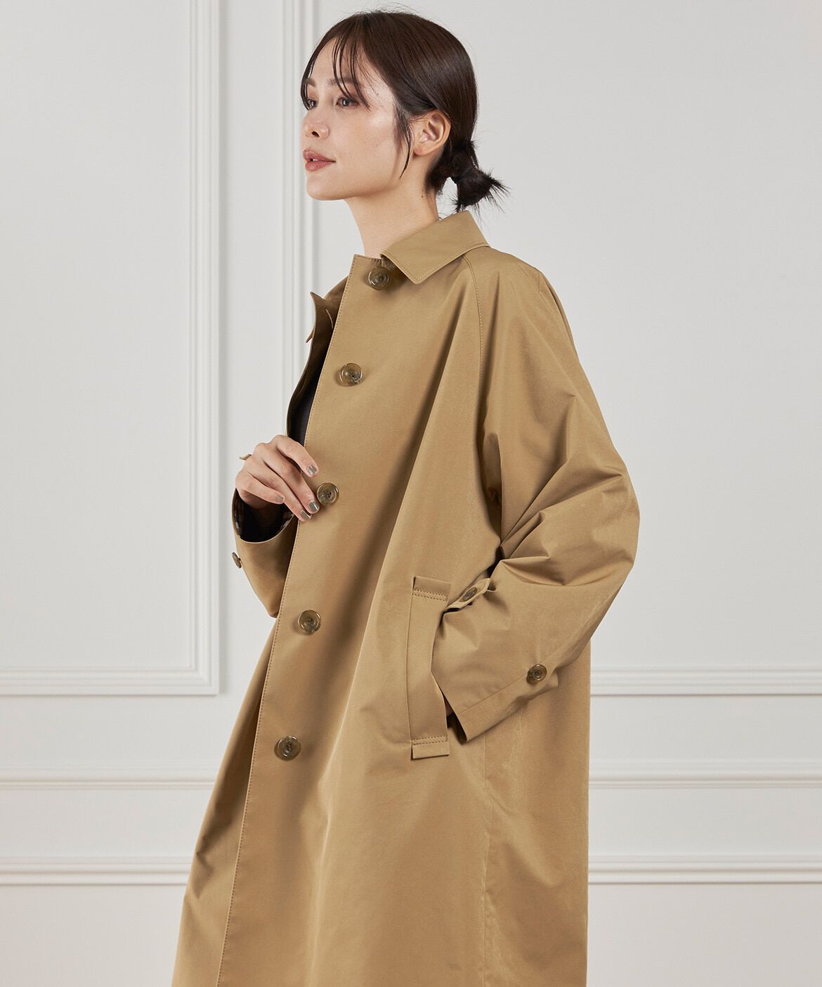 INED「コクーンシルエットステンカラーコート《Aquascutum》」|ステンカラーコート|