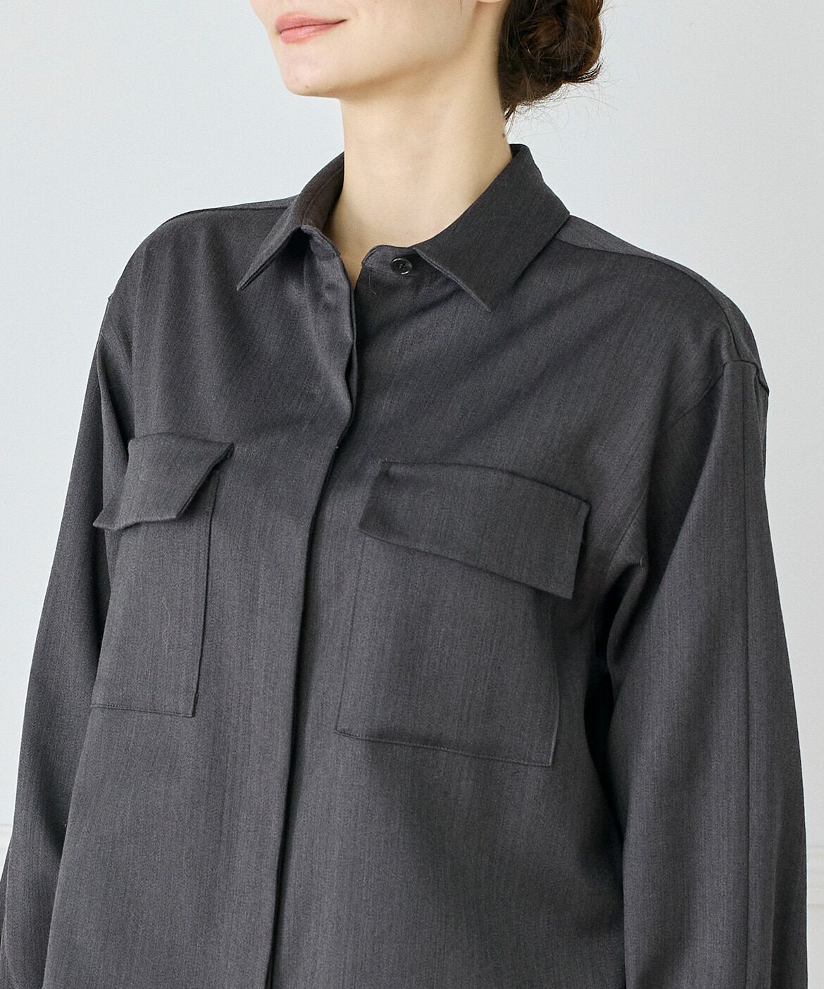 INED「《大きいサイズ》2WAYブラウス」|シャツ・ブラウス|