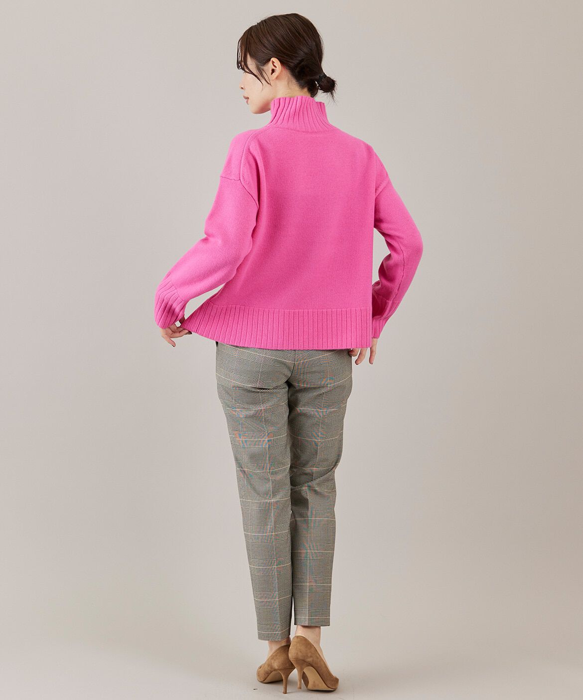 INED「《大きいサイズ》ハイネックプルオーバーニット」|ニット・セーター|