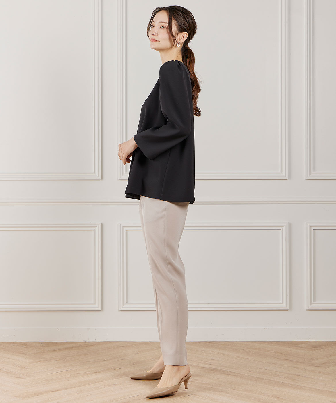 INED「袖タックブラウス」|シャツ・ブラウス|