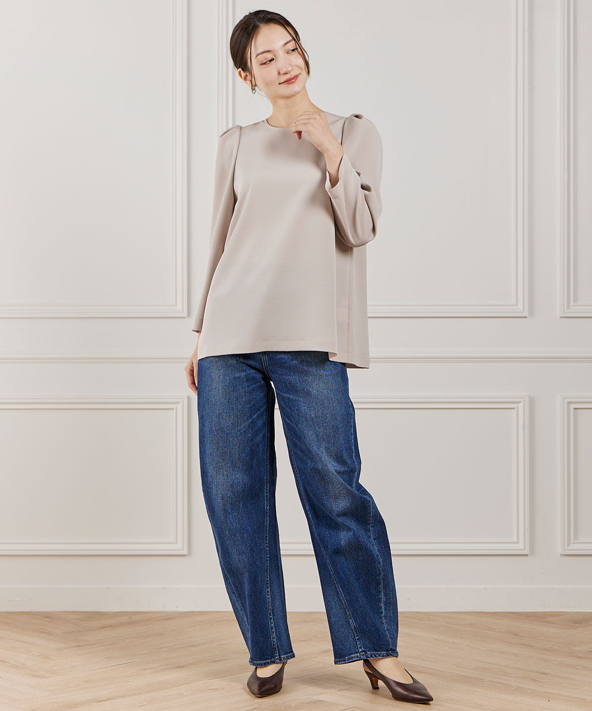 INED「袖タックブラウス」|シャツ・ブラウス|