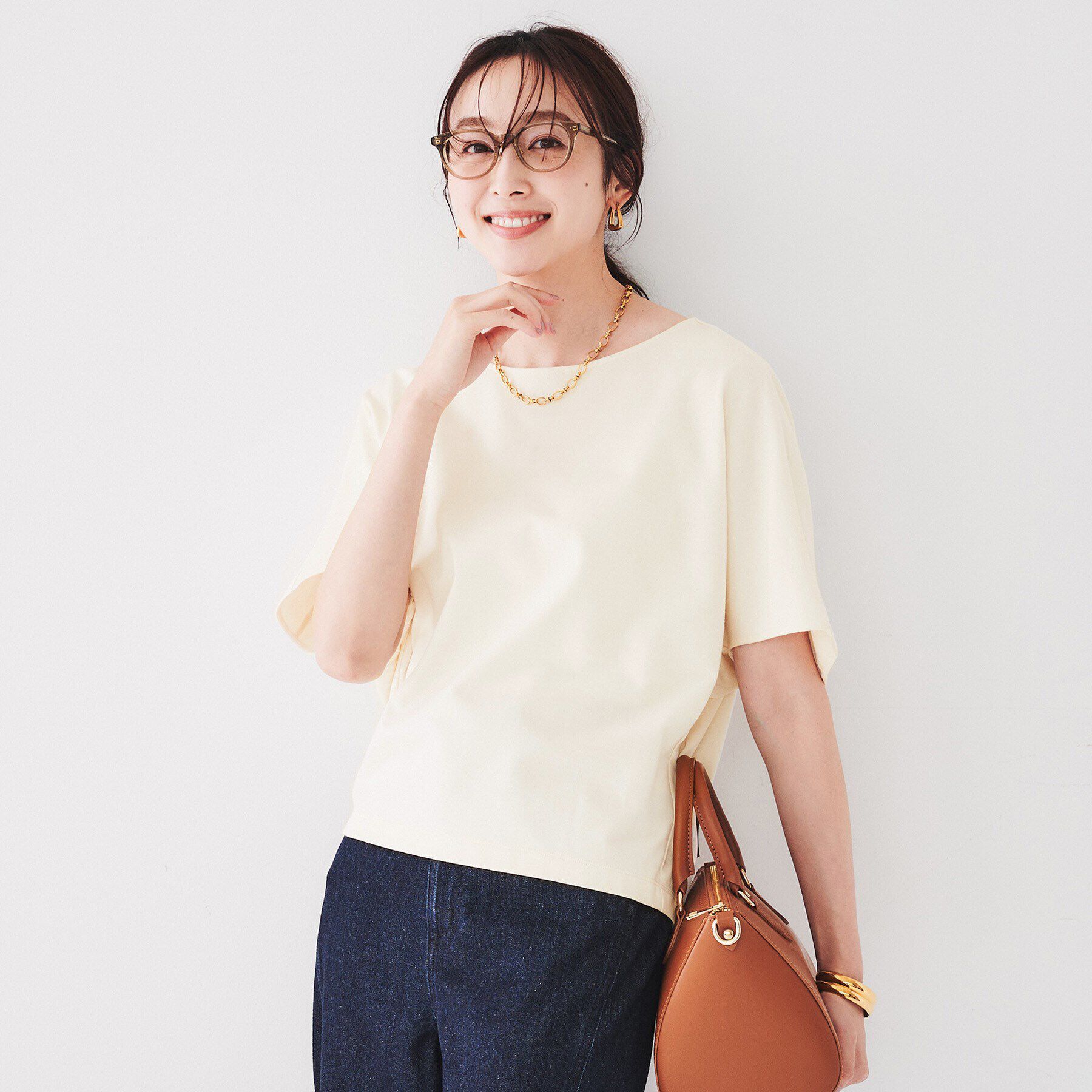 UNTITLED「【オシャレに体型カバー】ミニ裏毛ハイゲージカットソー」|Tシャツ・カットソー|