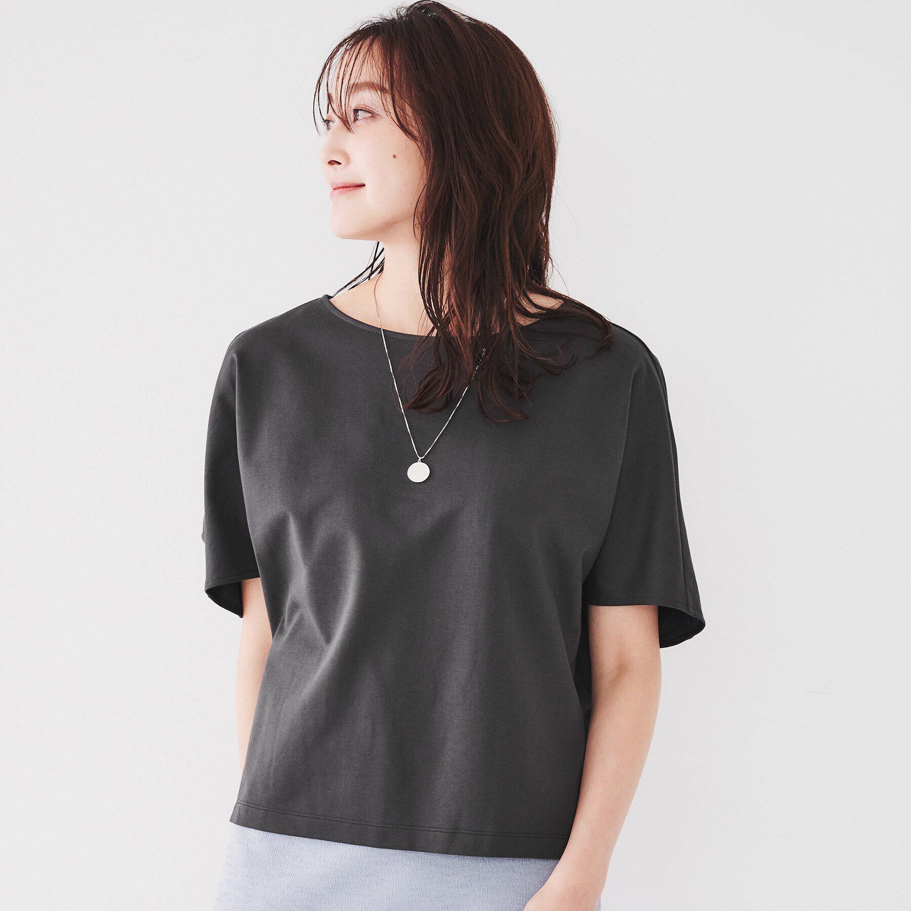 UNTITLED「【オシャレに体型カバー】ミニ裏毛ハイゲージカットソー」|Tシャツ・カットソー|