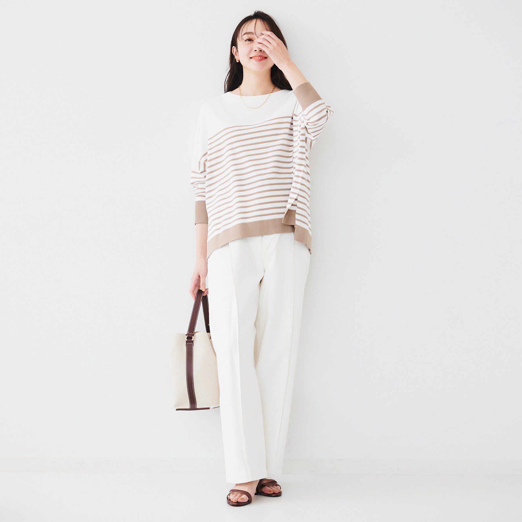 UNTITLED「【体型カバー/透けにくい】ワイドシルエットニット」|ニット・セーター|