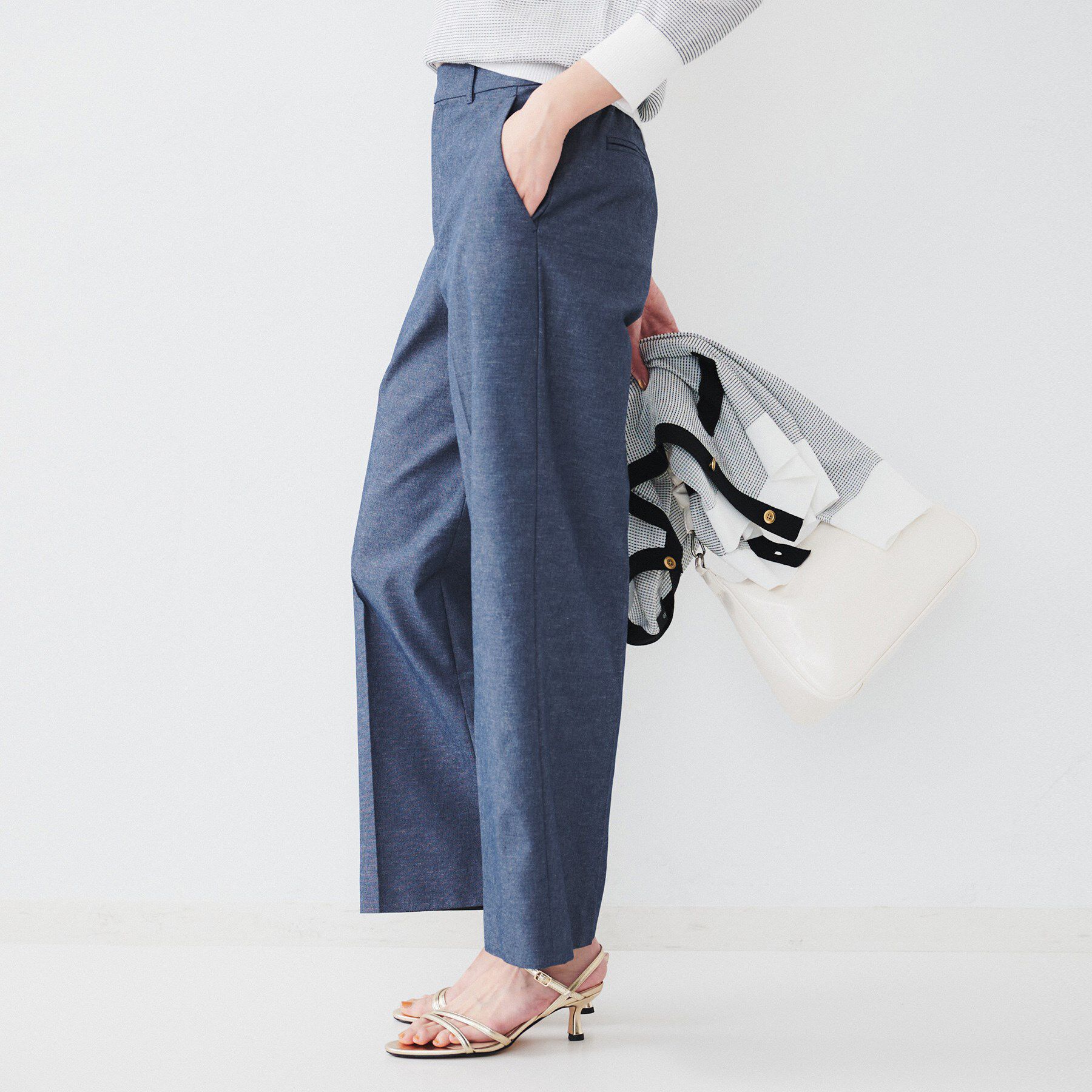 UNTITLED「【清涼感/洗濯機洗い可】オックス クロップドワイドパンツ」|その他|