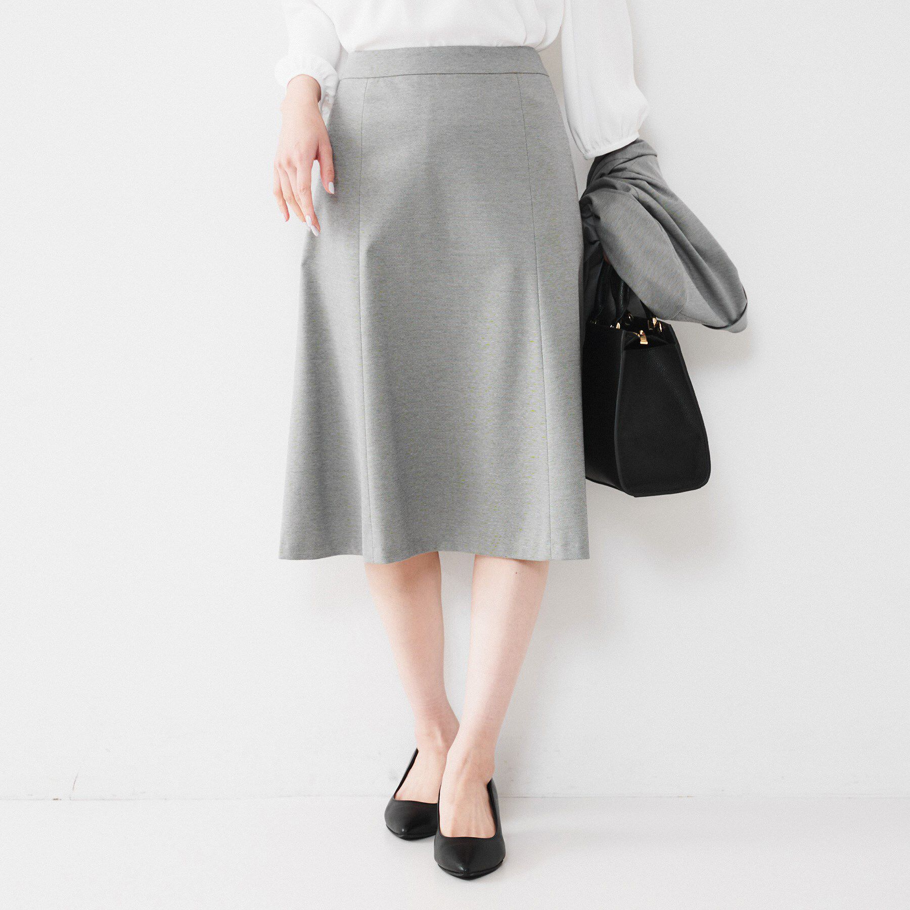UNTITLED「【通勤スーツ】コットン混ジャージ マーメイドスカート」|スカート|